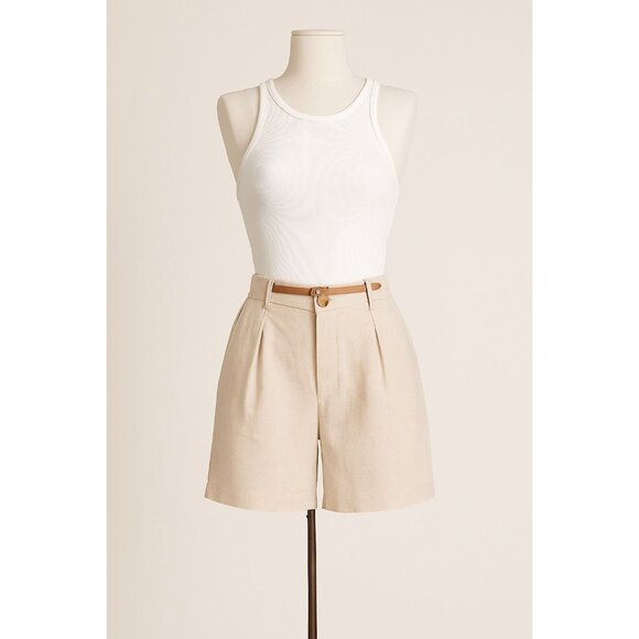 NWT Time and Tru Women’s Beige Linen Blend Shorts Size XL (16-18) 5” Inseam - Picture 1 of 5
